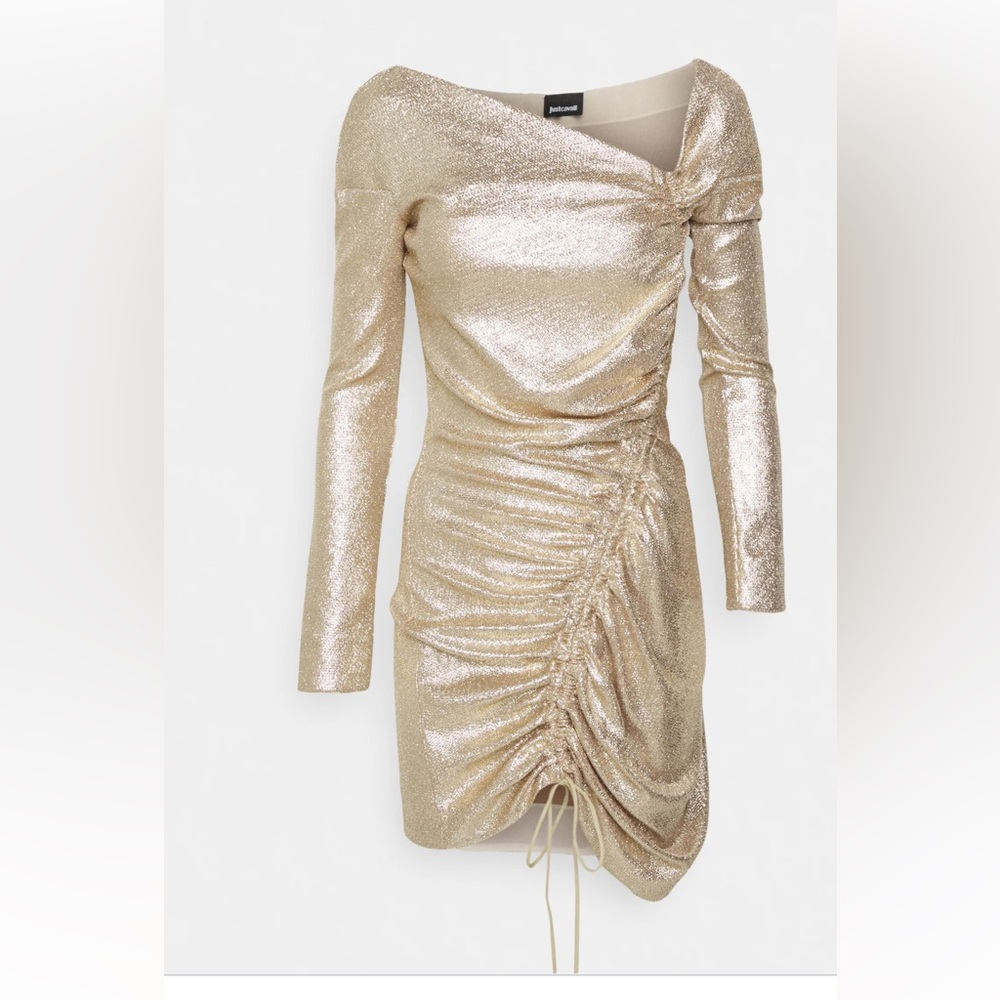 Just Cavalli gold cocktail party dress